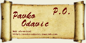 Pavko Odavić vizit kartica